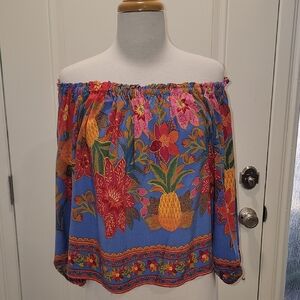 Cynthia Rowley Tropical Multicolor Floral Blouse